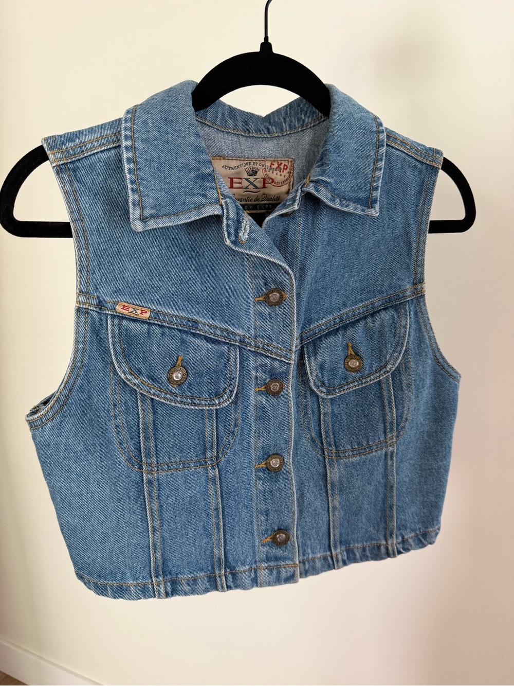 Vintage express 100% cotton Light Blue Denim Vest Jacket